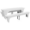 3 Slipcovers for Beer Table and Benches Stretch – 220x50x80 cm, White