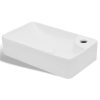 Ceramic Bathroom Sink Basin with Faucet Hole – White