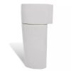 Ceramic Stand Bathroom Sink Basin Faucet/Overflow Hole – White
