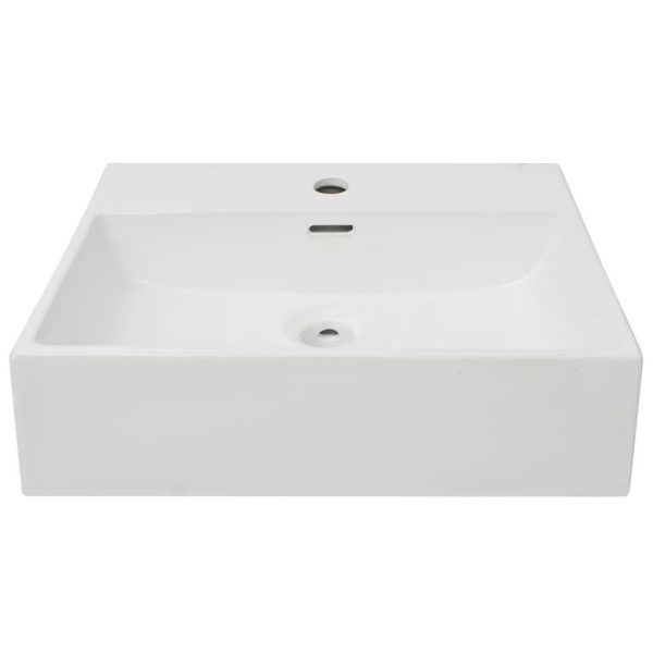 Basin with Faucet Hole Ceramic White – 51.5×38.5×15 cm