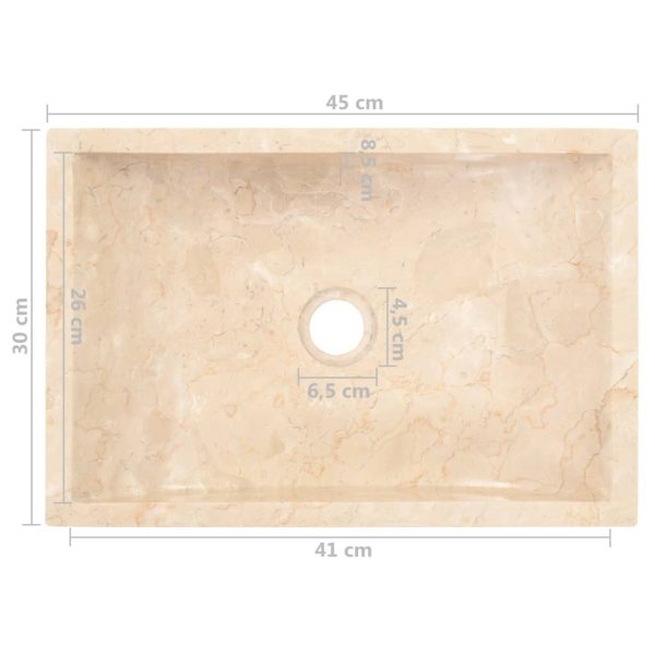 Sink 45x30x12 cm Marble – Cream
