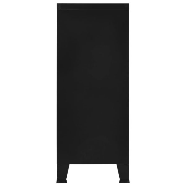 Industrial Storage Chest 90x40x100 cm Steel – Black