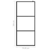 Walk-in Shower Wall with Clear ESG Glass Black – 80×195 cm