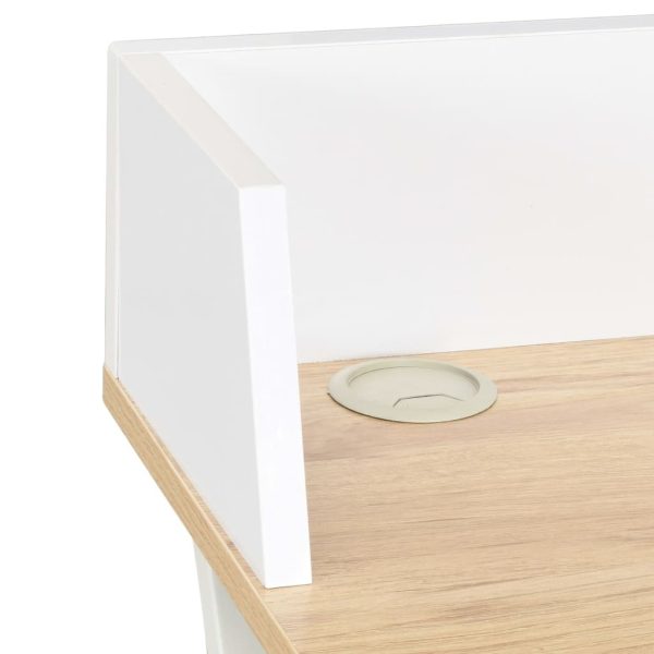 Desk and Natural 80x50x84 cm – White and Brown