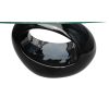 Coffee Table with Oval Glass Top – Black