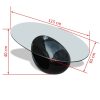 Coffee Table with Oval Glass Top – Black