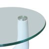 Coffee Table with Round Glass Top – White, 1