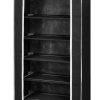 Fabric Shoe Cabinet with Cover 162 x 57 x 29 cm – Black