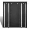 Wardrobe with Compartments and Rods 45x150x176 cm Fabric – Black