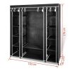 Wardrobe with Compartments and Rods 45x150x176 cm Fabric – Black