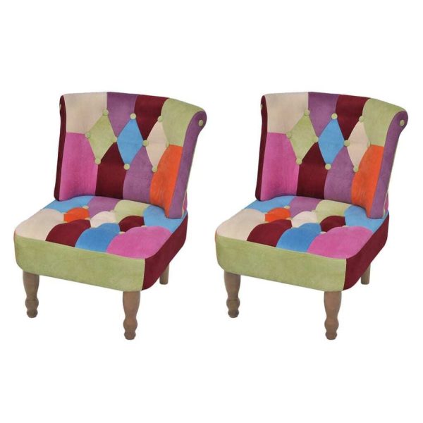 French Chair with Patchwork Design Fabric – 2