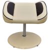 Armchair with Footrest Faux Leather – Cream