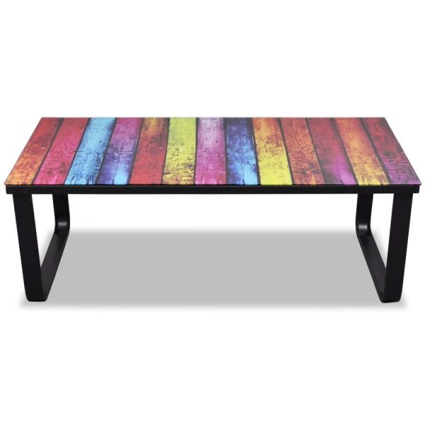 Coffee Table with Glass Top Rectangular – Rainbow