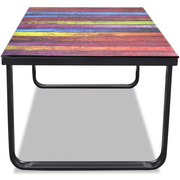 Coffee Table with Glass Top Rectangular – Rainbow