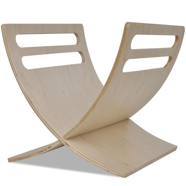 Wooden Magazine Rack Floor Standing – Beige