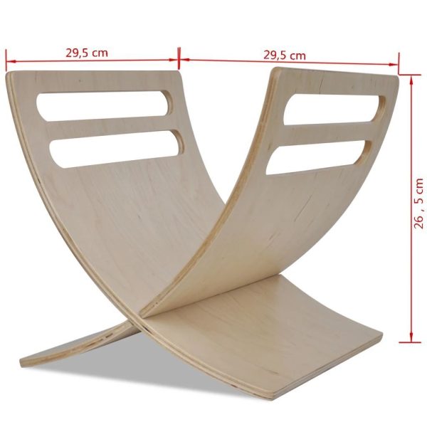 Wooden Magazine Rack Floor Standing – Beige