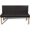 Bench 139.5 cm Faux Leather – Dark Brown