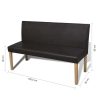 Bench 139.5 cm Faux Leather – Dark Brown