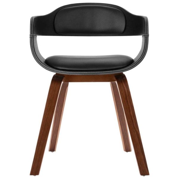 Dining Chair with Bentwood and Faux Leather – 1