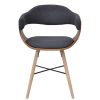 Dining Chairs Dark Grey Bent Wood and Fabric – 2