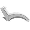 Chaise Longue with Pillow Faux Leather – White