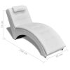 Chaise Longue with Pillow Faux Leather – White