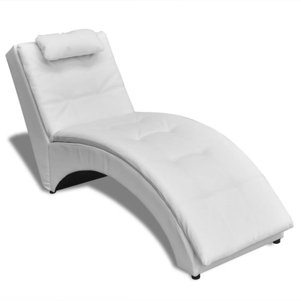 Chaise Longue with Pillow Faux Leather