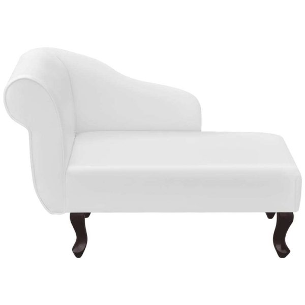 Chaise Longue Faux Leather – White