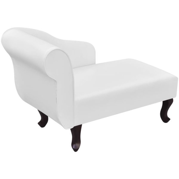 Chaise Longue Faux Leather – White