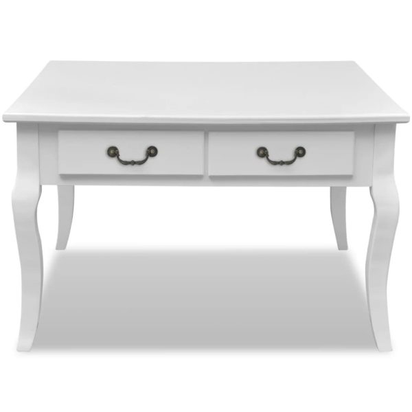 Coffee Table with 4 Drawers – White