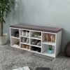 Shoe Storage Bench 10 Compartments – White