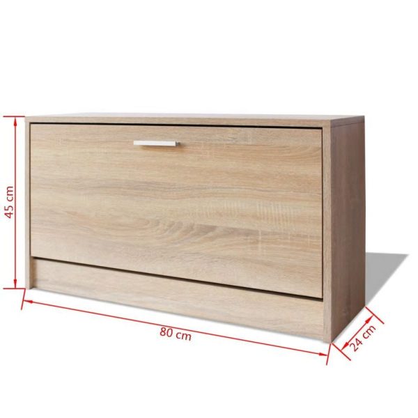 Shoe Storage Bench 80x24x45 cm – Oak