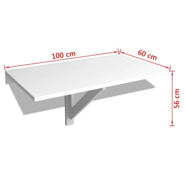 Folding Wall Table 100×60 cm – White