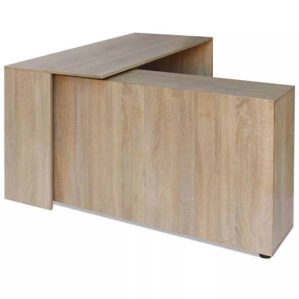Corner Desk 4 Shelves – Oak
