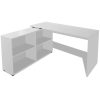 Corner Desk 4 Shelves – White
