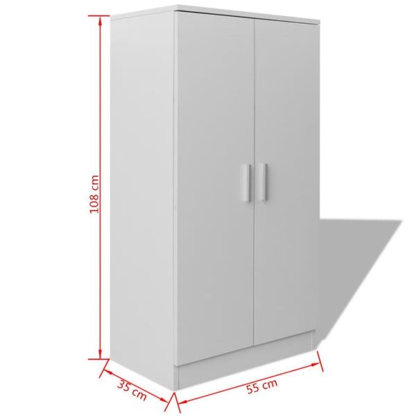 Shoe Cabinet 7 Shelves – White
