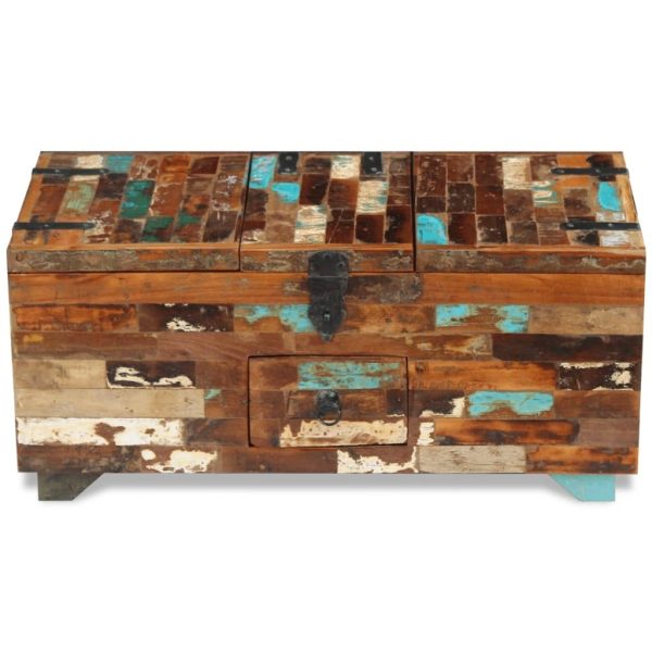 Coffee Table Box Chest Solid Reclaimed Wood 80x40x35 cm – MULTICOLOUR