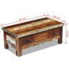 Coffee Table Drawers Solid Reclaimed Wood 90x45x35 cm – MULTICOLOUR