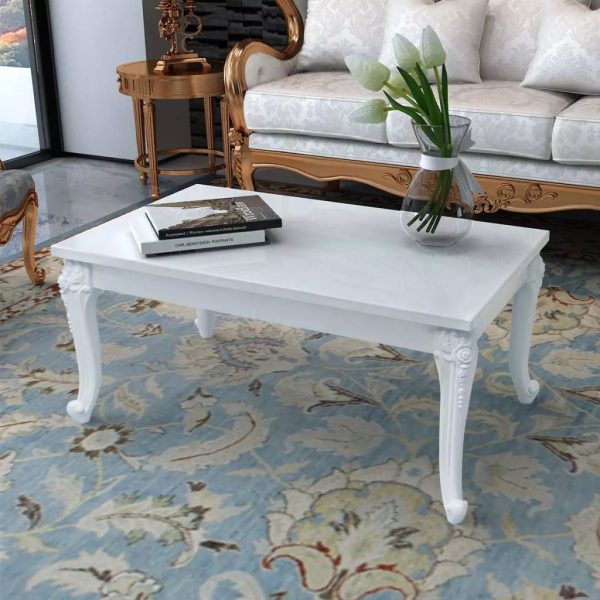 Coffee Table High Gloss White – 100x60x42 cm
