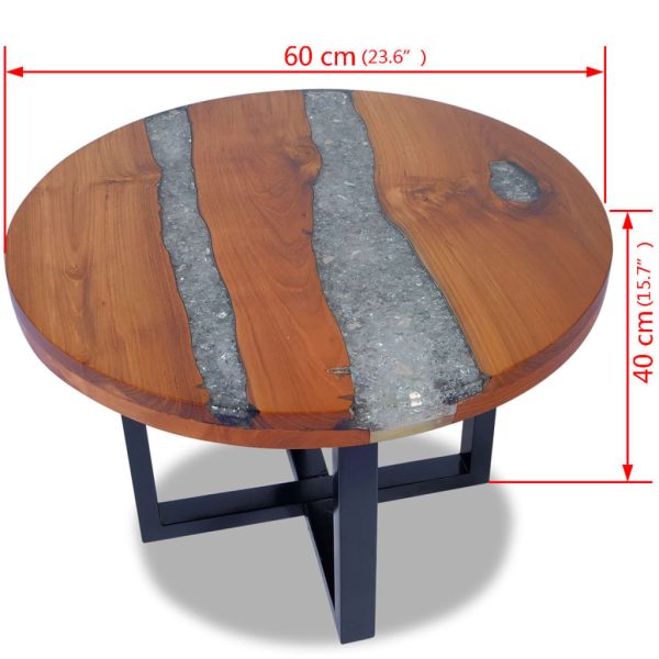 Coffee Table Teak Resin – 60×40 cm