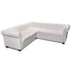 Kallora Chesterfield Corner Sofa 5-Seater Artificial Leather – White