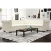 Kallora Chesterfield Corner Sofa 5-Seater Artificial Leather – White