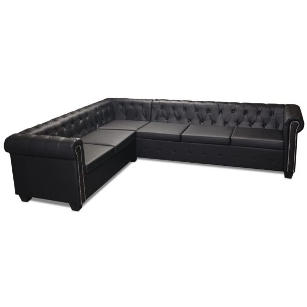 Coffeyville Chesterfield Corner Sofa 6-Seater Artificial Leather