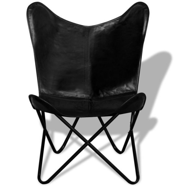 Butterfly Chair Real Leather – Black