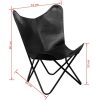 Butterfly Chair Real Leather – Black