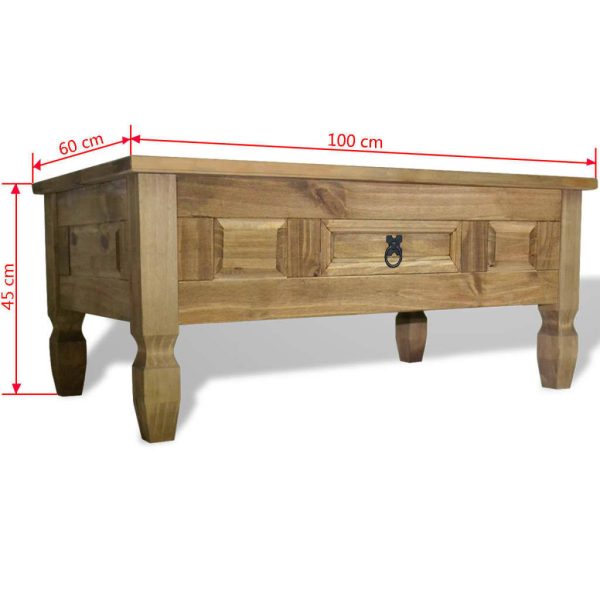 Coffee Table Mexican Pine Corona Range 100x60x45 cm – Brown