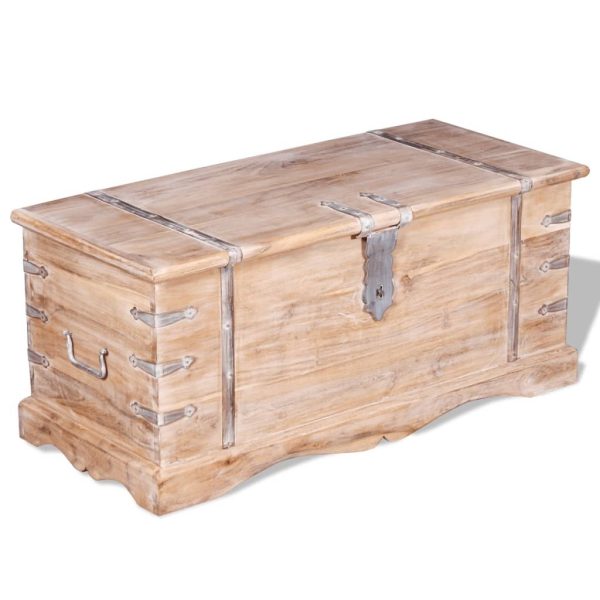 Storage Chest 90x40x40 cm Solid Wood – Light Brown, 1