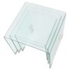 Three Piece Nesting Table Set Tempered Glass Clear – Transparent, 3
