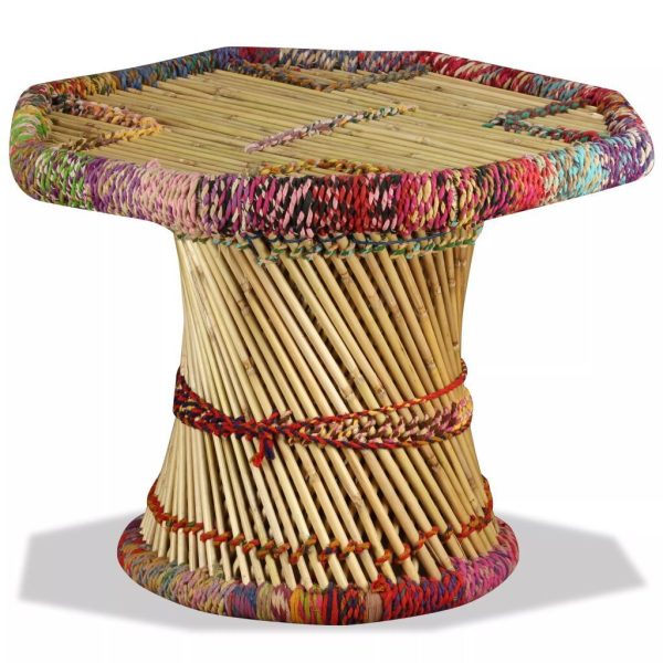 Coffee Table Bamboo with Chindi Details – MULTICOLOUR