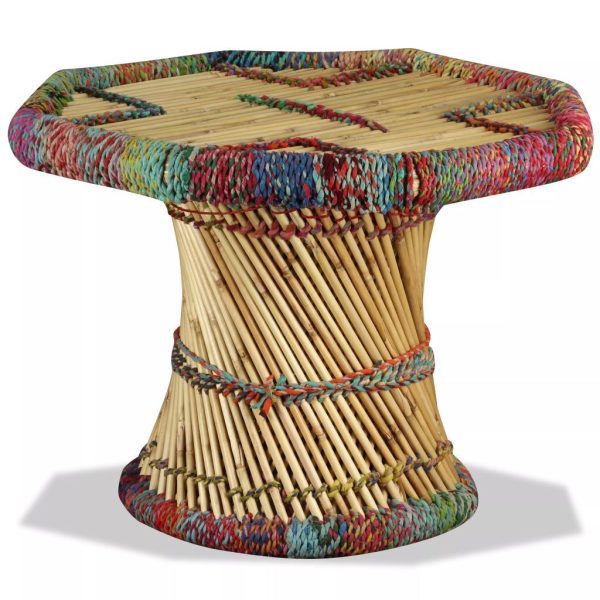 Coffee Table Bamboo with Chindi Details – MULTICOLOUR